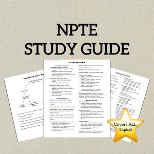 Guida allo studio NPTE definitiva / File PDF di 66 pagine / Focus su cardiopolmonare, neuroanatomia e muscoloscheletrico / Perfetta per lo studio in movimento