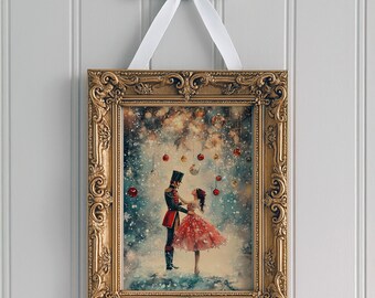 Vintage Nutcracker Ballet Christmas Print, Watercolor Holiday Wall Art (Digital Download)