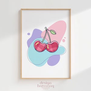 Cherry Coquette Summer Print: Bows & Florals Gallery Wall Art (Digital Download)