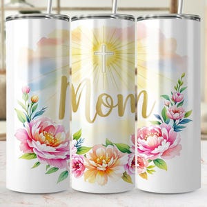 Envoltorio para vaso del Día de la Madre: Diseño floral para mamá (Descarga digital)