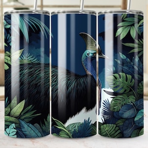 Cassowary Tumbler Wrap PNG: Australian Animal Sublimation Design (Digital Download)