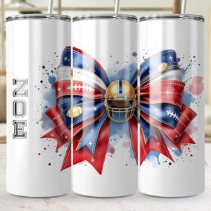 Coquette Football Bow 20 Unzen Tumbler Wrap: Personalisiertes Sublimationsdesign (Digitaler Download)