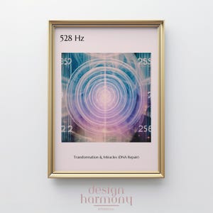 Solfeggio Frequencies Poster - 528 Hz, DNA Repair, Transformation and Miracles, Spiritual Energy Poster