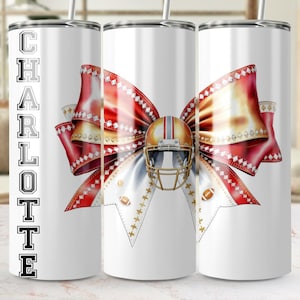 Coquette Football Bow 20oz Tumbler Wrap: Personalisiertes DIY Design (Digitaler Download)