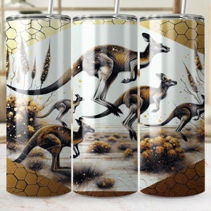 Kangaroo Tumbler Wrap PNG: Australian Animal Sublimation Design (Digital Download 20oz Skinny Tumbler)