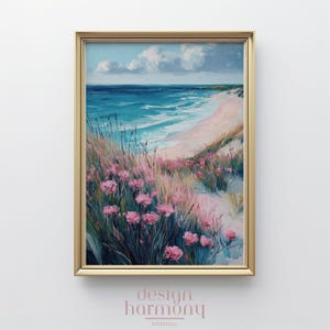 Ocean Breeze Beach Scene Art: Coastal Nautical Print (Digital Download)