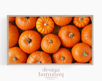 Pumpkin Halloween Frame TV Art – Orange Fall Decor (Digital Download)