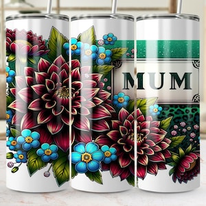 Floral Mum 20oz Tumbler Wrap: Mother&#39;s Day Sublimation Design (Digital Download)