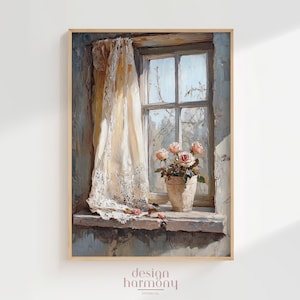 Vintage Roses Still Life Painting: Elegant Floral Wall Art (Digital Download)