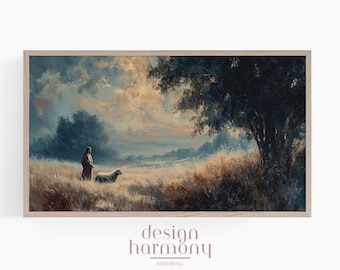 Arte para TV El Buen Pastor / Decoración cristiana para el hogar con versículos bíblicos (Descarga digital)
