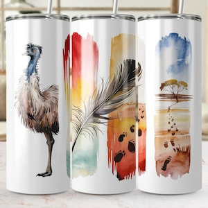 Aussie Emu Tumbler Wrap: Australian Wildlife Sublimation Design (PNG Digital Download)