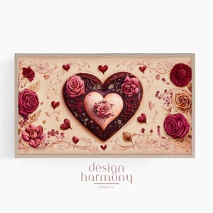 Romantic Décor  Samsung Frame Art, The Frame Tv Romantic Art, Valentine Frame Tv Art, Samsung Tv Art Love, Tv Frame Art