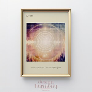 Solfeggio Frequencies Poster - 528 Hz, DNA Repair, Transformation and Miracles, Spiritual Energy Poster