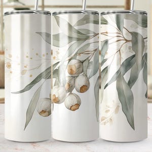 Eukalyptus 20 oz Tumbler Wrap, australischer dünner Becher PNG, Sublimationsdesign, digitaler Download