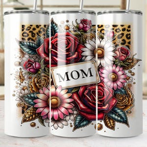 Envoltorio floral para vaso del Día de la Madre: Diseño de sublimación para regalar a mamá (descarga digital)