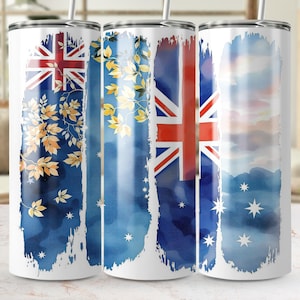 Australian Flag Tumbler Wrap: 20oz Skinny Sublimation Design (PNG Digital Download