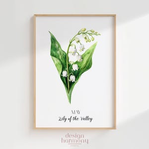 Lily of the Valley Print: May Birth Flower Wall Art (Digital Download)