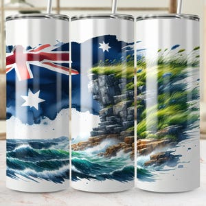 Australian Wildlife Tumbler Wrap PNG: Aussie Flora, Fauna (Digital Download)