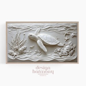 Sea Turtle 3D Rendering: Underwater Scene TV Display (Digital Download)