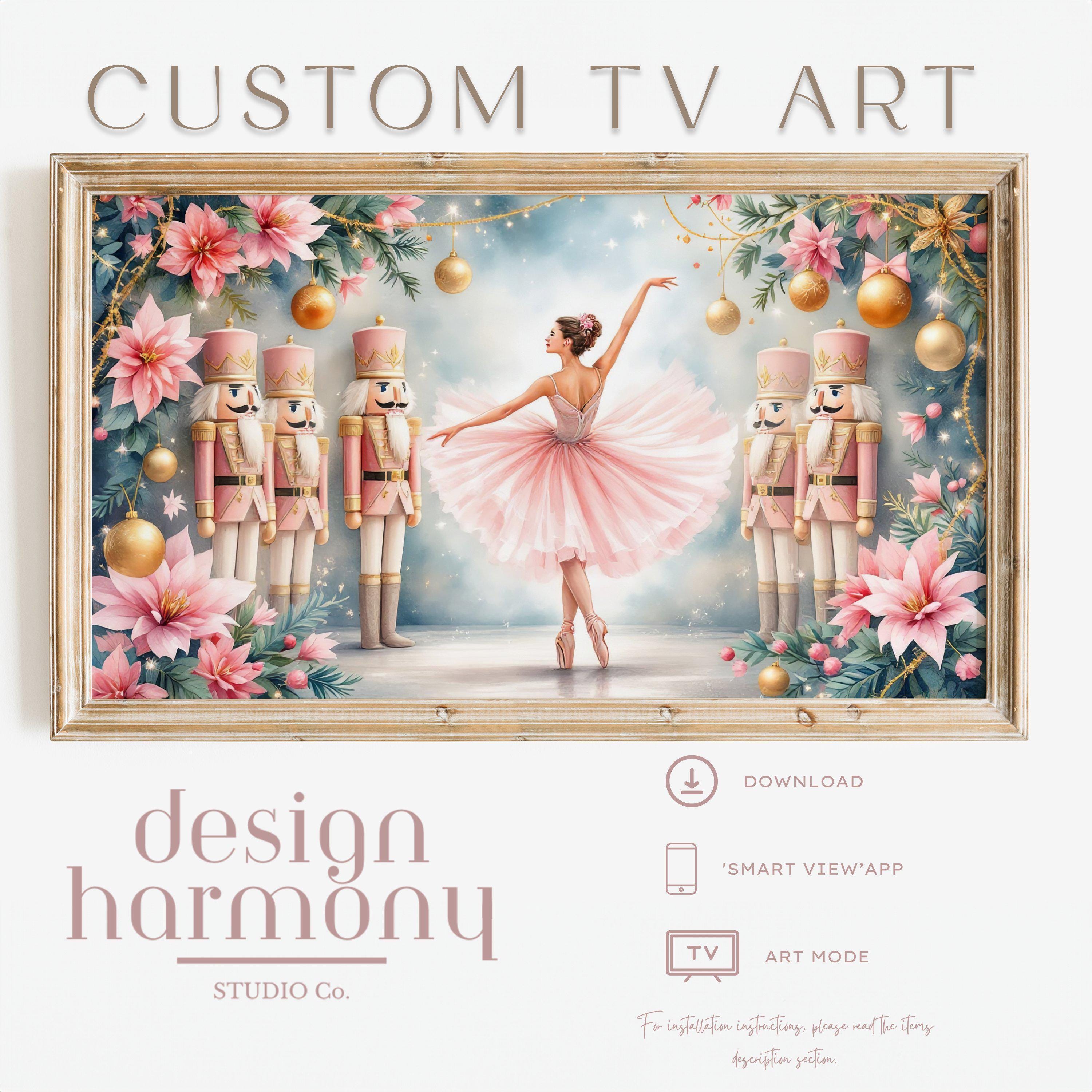 くるみ割り人形のバレエシーン、気まぐれなアート、ピンクとゴールド