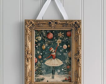 Vintage Nutcracker Ballerina Print, Christmas Holiday Decor (Digital Download)