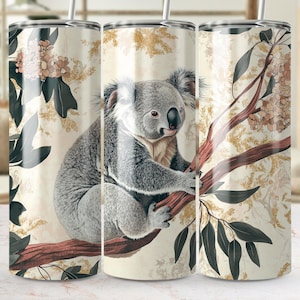 Koala's en eucalyptus 20 oz Tumbler Wrap, Australische Skinny Tumbler PNG, sublimatieontwerp, digitale download