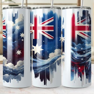 Australian Flag Tumbler Wrap: 20oz Skinny Sublimation Design (PNG Digital Download