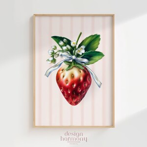 Strawberry Coquette Summer Wall Art, Messy Coquette Digital Print, Gallery Wall Printable Download