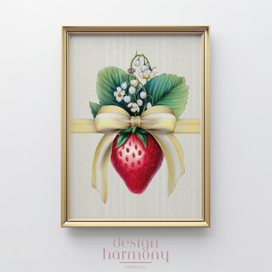 Strawberry Coquette Summer Wall Art, Messy Coquette Digital Print, Gallery Wall Printable Download