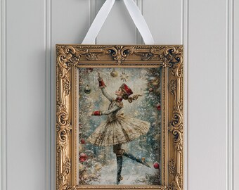 くるみ割り人形のバレエ クリスマスアート：クリスマスツリーのそばの