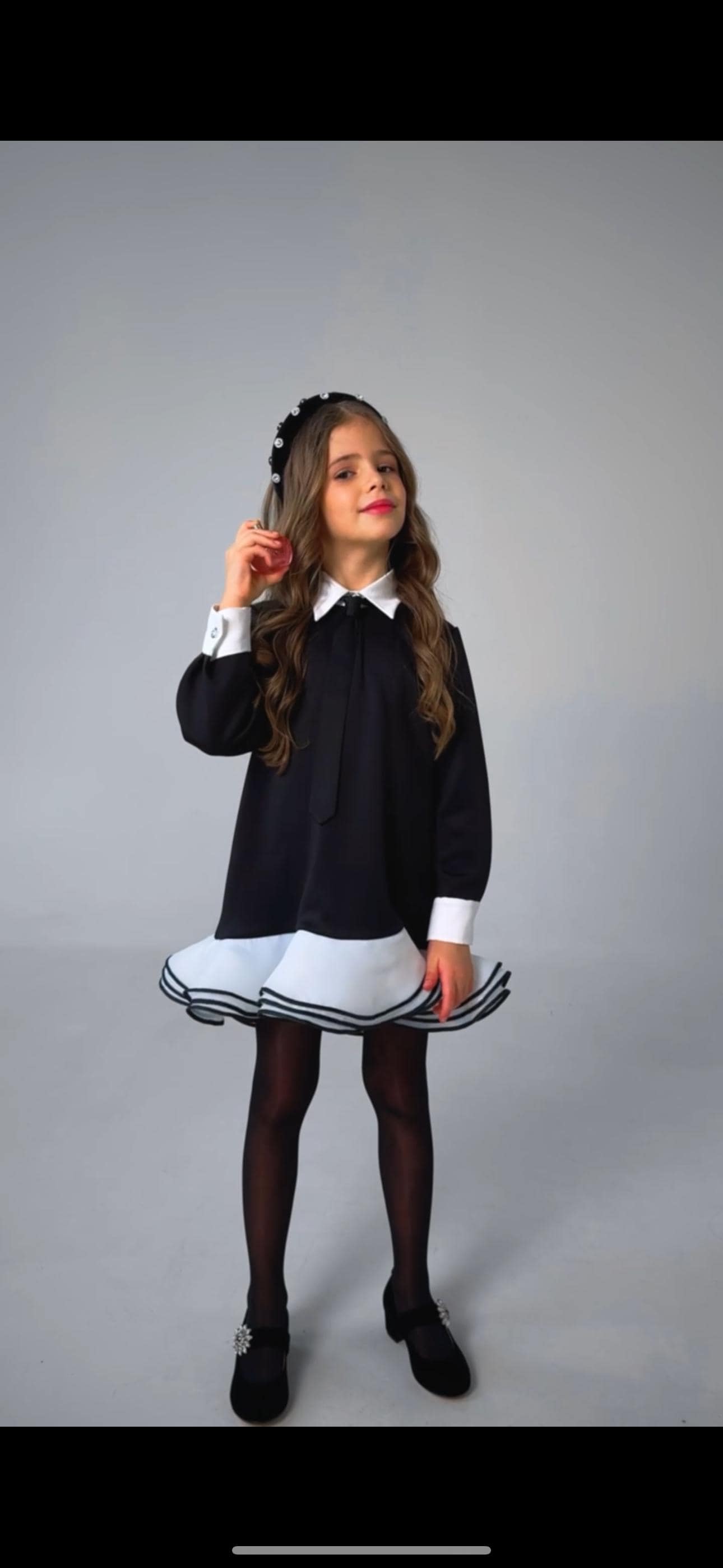formal girls black and white dress Black and White Long Prom Dress