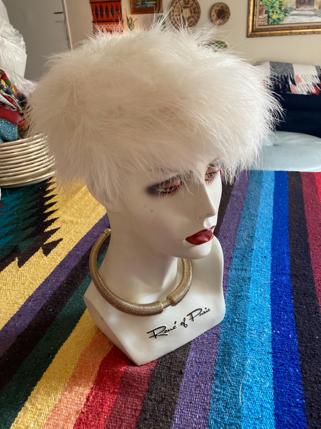 60’s Black Feather Hat main image 1