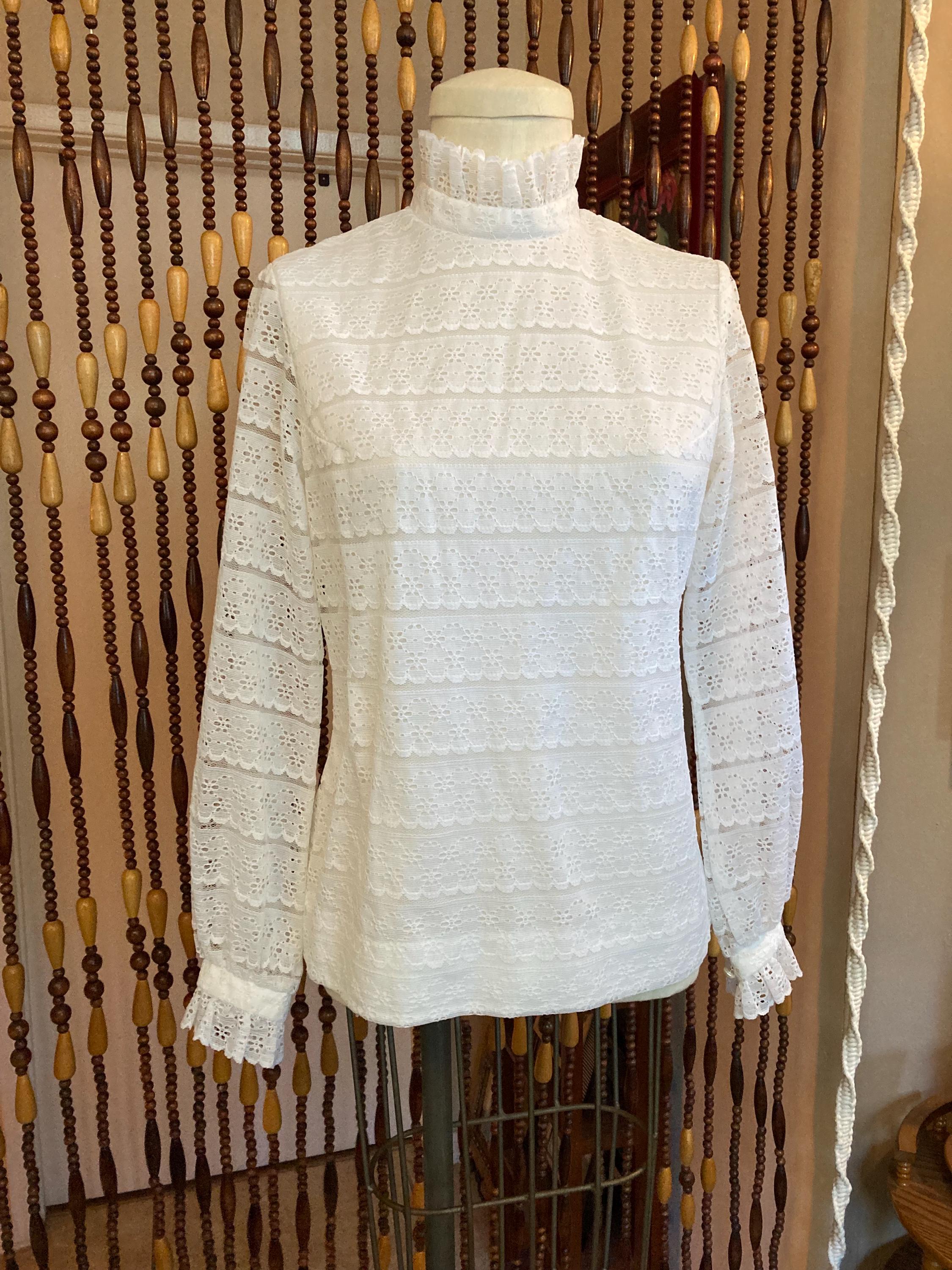 70s High Neck Blouse - Etsy 70s High Neck Blouse - Etsy