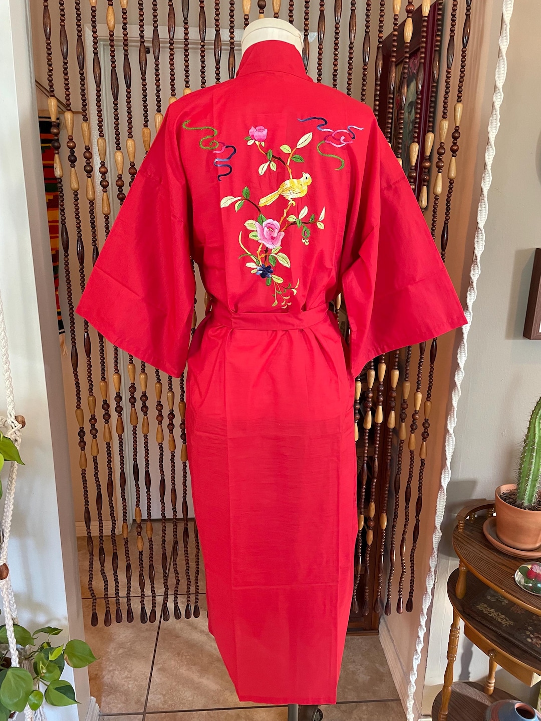 Vintage Chinese Embroidered Robe Kimono With Pockets New With Tags ...
