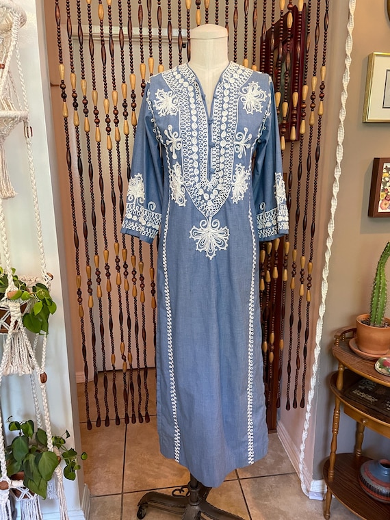 sachin and babi light blue dress Citrus Yellow Mashed Cotton Bead Embroidered Maxi Dress by Mapu at Pernia's  Pop Up Shop 2026 main image 0