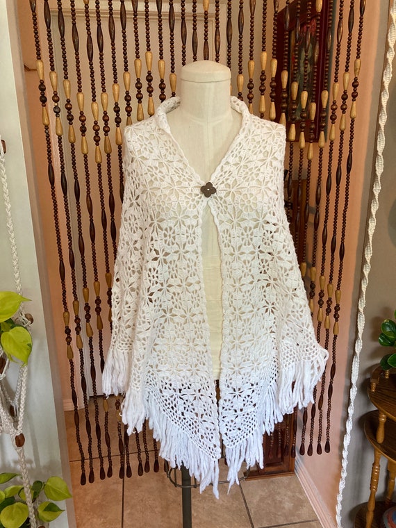 Vintage crochet poncho