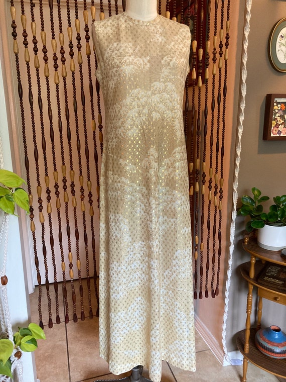 60’s gold party dress 60’s high neck gold sleevele