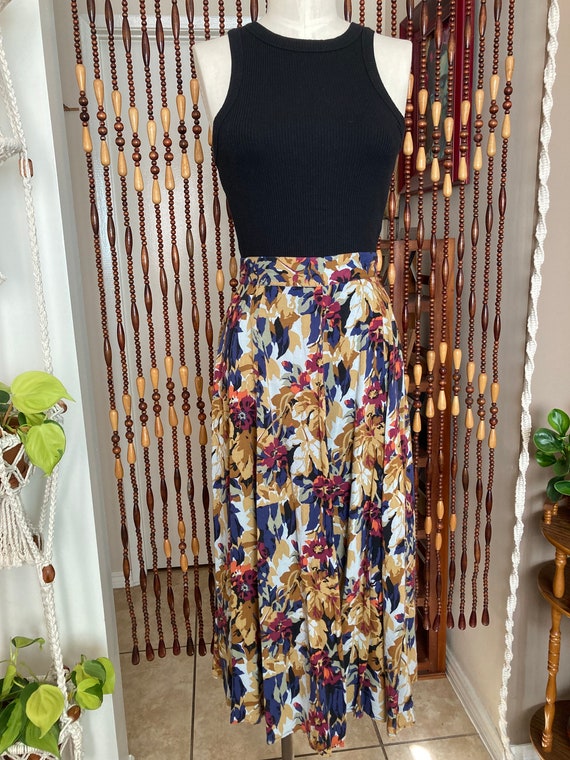 90’s floral skirt 90’s rayon cotton skirt vintage 