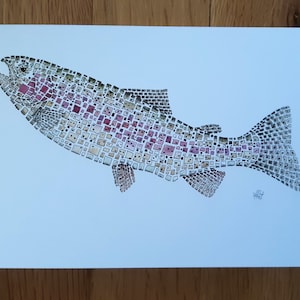 Watercolor Trout Cards: Rainbow, Brook, Brown, Grayling, Cutthroat