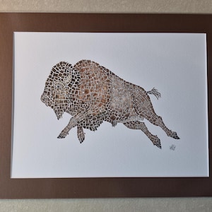 Yellowstone Wildlife Series Watercolor Prints: Bison, Pronghorn, Mule Deer Buck, Bull Elk, & Gray Wolf