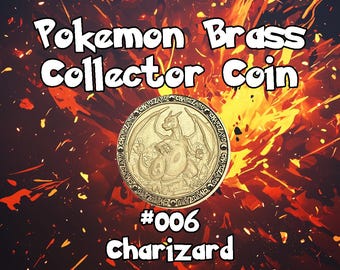 Engraved Brass Charizard Coin – 40mm Collectible with Optional Personalization
