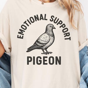Emotional Support Pigeon Comfort Colors Tee: Funny Bird Lover Gift, Urban Wildlife