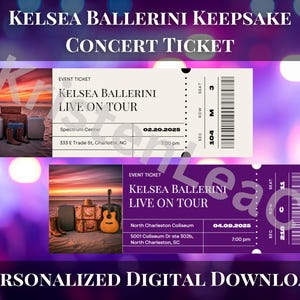 Personalisierte Kelsea Ballerini Andenken Konzertkarte