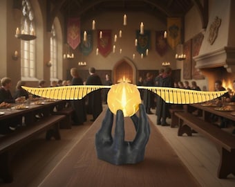 Winged Golden Ball Prop Replica | 3D Printed Fantasy Collectible | Opens to Reveal Hidden Compartment | Wizard Gift