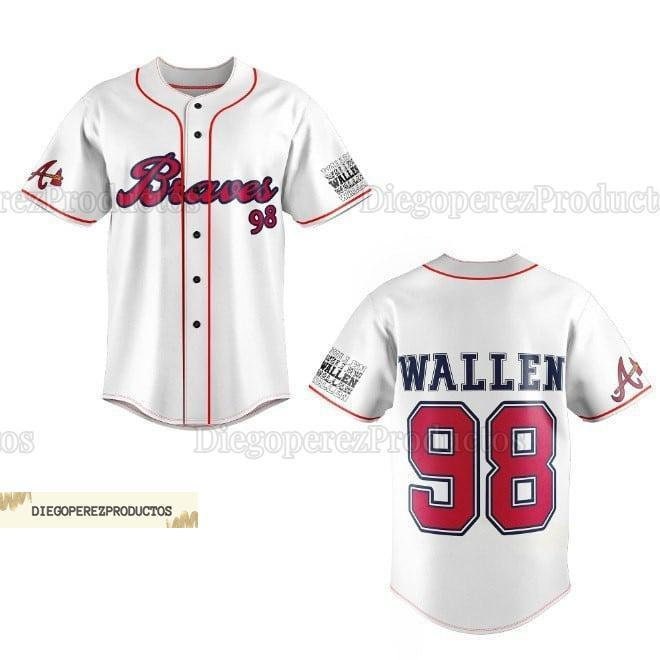 98 Braves Shirt, Western Baseball Jersey, Bullhead Jersey