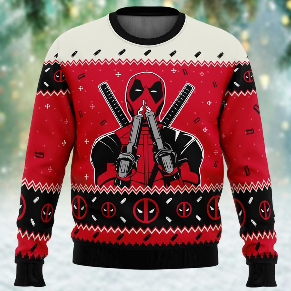 Discover Deadpool Ugly Christmas Sweater, Superhero Xmas Sweater, Wade Wilson Sweater Men, Marvel Holiday Sweater, Christmas Gift