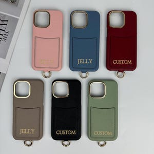 Personalised Leather Phone Case for iPhone 16 Pro, 15 14 13 12 11 Pro Max,Embossed Initials on Leather,Gift for him/her