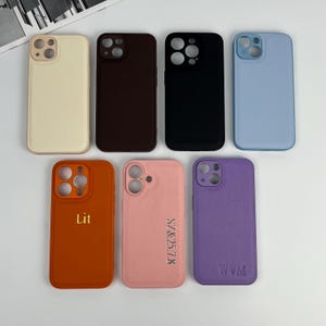 Personalised Leather Phone Case for iPhone 16 Pro, 15 14 13 12 11 Pro Max,Embossed Initials on Leather,Gift for him/her