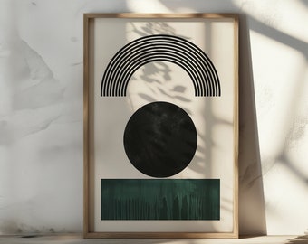 Modern Art Print Abstract Wall Art Wall Decor Green Moon Art Boho Home Decor Boho Art Print Modern Decor For Home Poster Print Gift For Her
