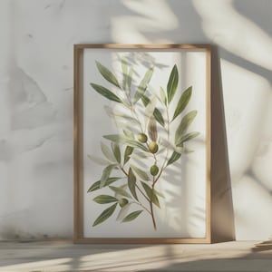 Olive branch Print Greenery Wall Art Olive Branch Wall Decor Olive Branch Art Rustic Home Decor Watercolor Art Print Modern Poster Home